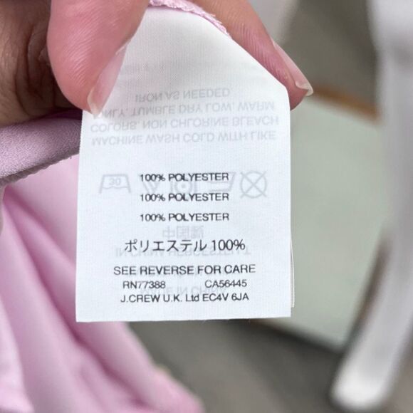 J Crew Women Size S Petite Pink Pleated Pintuck Sheer Chiffon Blouse NEW Top Tie - Picture 8 of 16
